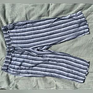 Vintage Linen Striped Capri Pants